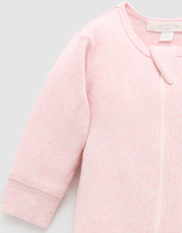 Purebaby - Ribbed Zip Growsuit -Kids-Babies