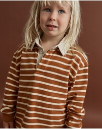 Rhythm - Stripe LS Rugby Polo - Kids