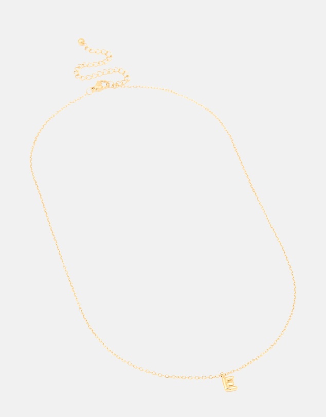 Lovisa - Waterproof Gold Plated Stainless Steel Mini Bubble Letter E Necklace