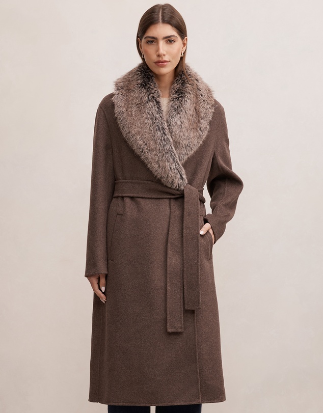 Forever New - Nova Faux Fur Collar Coat