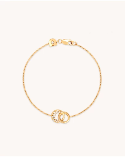 Astrid & Miyu - Spiral Crystal Pendant 18ct Gold Plated Bracelet