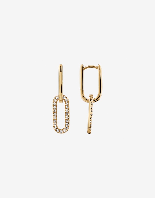 Michael Hill - Paperclip Drop Earrings with 0.34 Carat TW of Diamonds in 10kt Yellow Gold
