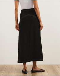Atmos&Here - Mia Contrast Stitch Maxi Skirt