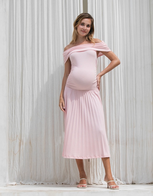 Soon Maternity - Off Shoulder Midi Dress