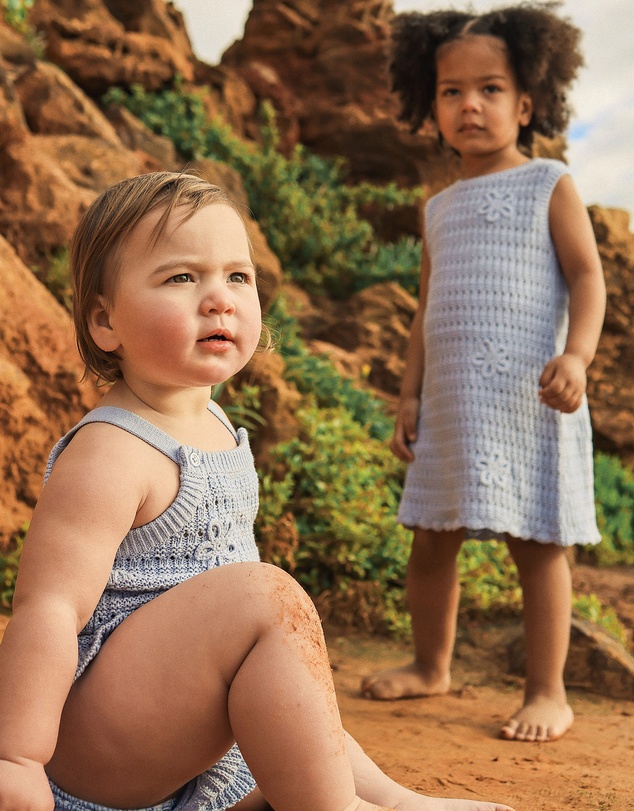Kynd Baby - Crochet Romper in Blue