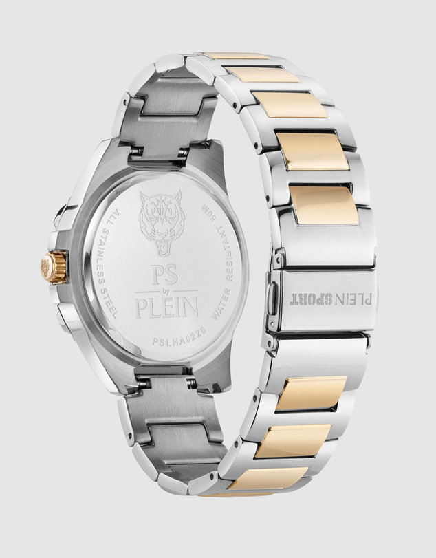 Plein Sport - Plein Sport Beauty Diva 40mm White-Silver Dial Two-Tone Stainless Steel Bracelet Watch