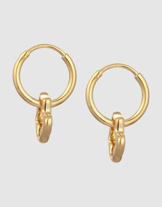 Elli Jewelry - Floral Hoop Earrings in Gold-Plated 925 Silver