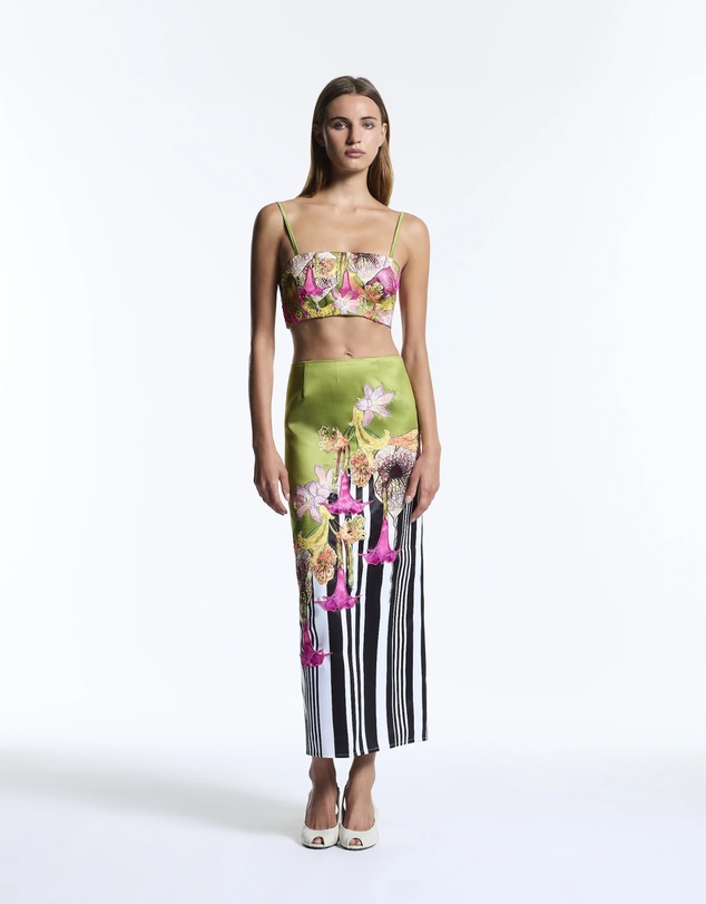 Muma World - Mixed Floral Canopy Beaded Column Skirt