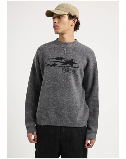 Black Noise White Rain - Rapture Knit Crew Jumper