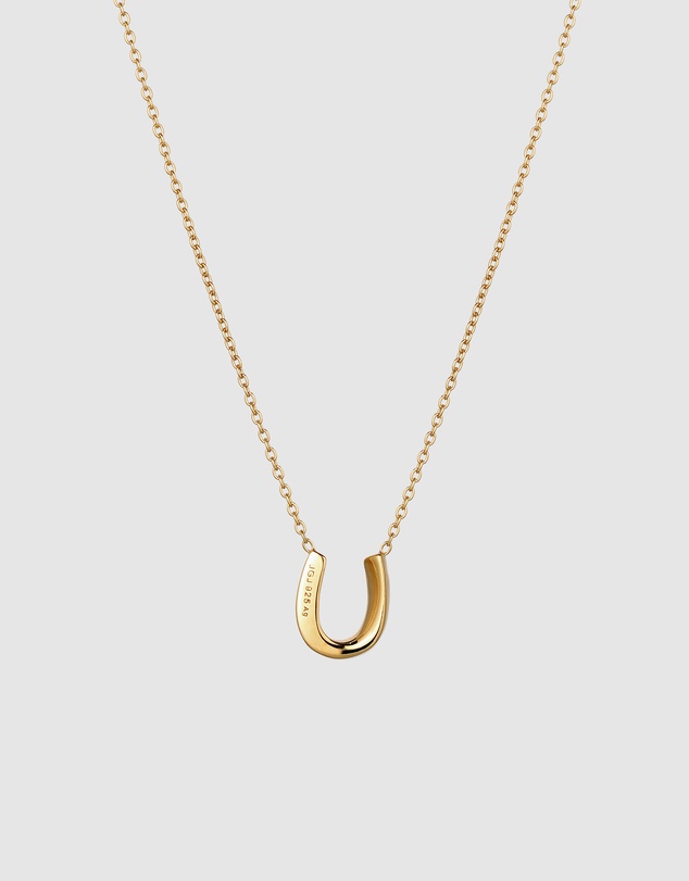 Elli Jewelry - Necklace Crystal Horseshoe 925 Sterling Silver Gold-Plated