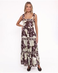 Petal & Pup - Leonor Maxi Dress - Yellow Brown Floral