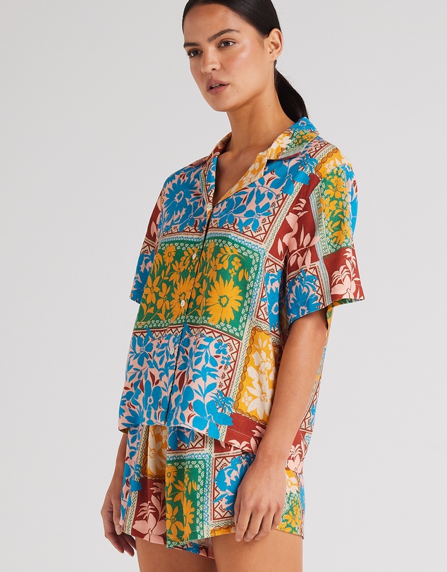 Poolside Paradiso - Wildflower SS Shirt - Sunshine