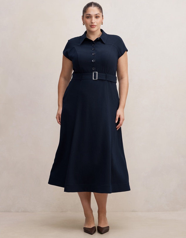 Forever New Curve - Elora Curve Crepe Shirt Dress