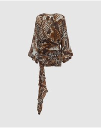 Shona Joy - Maia LS Plunged Mini Dress