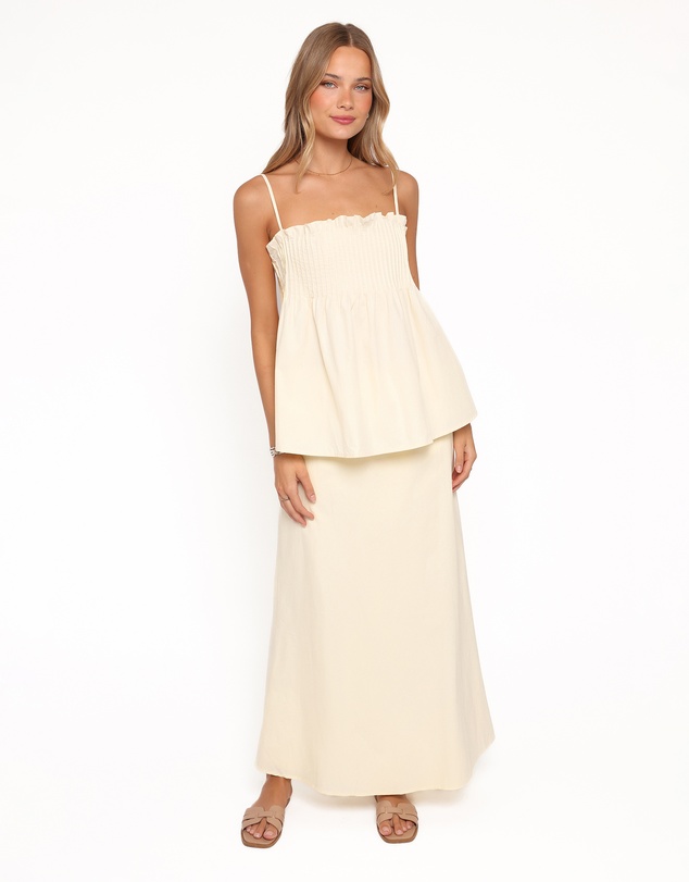 Petal & Pup - Elena Cotton Maxi Skirt - Butter Yellow