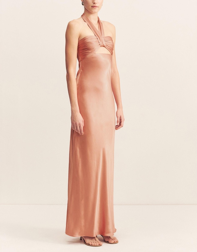 Shona Joy - La Lune Ruched Halter Maxi Dress