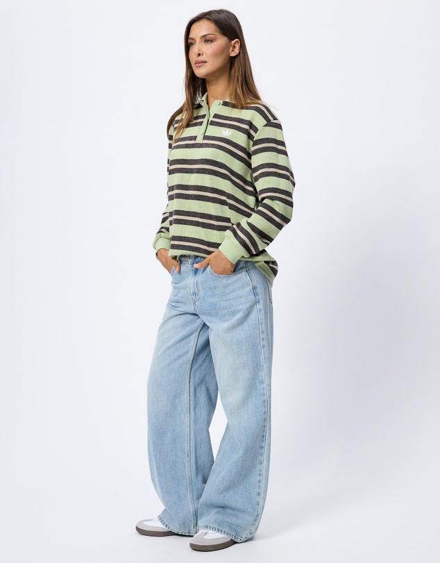 adidas Originals - Striped Knitted Polo Top