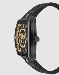Philipp Plein - Hexagon Phantom 44mm Black Dial and Strap with Gold-tone PP logo