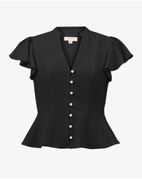 Forcast - Carissa Gathered Sleeve Top