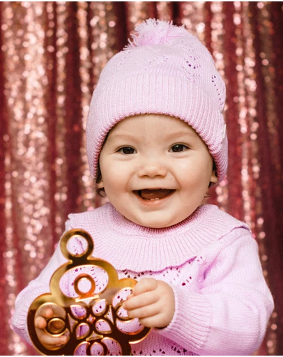 Fleur Harris - 'Days of Enchantment' Heart Beanie in Lilac