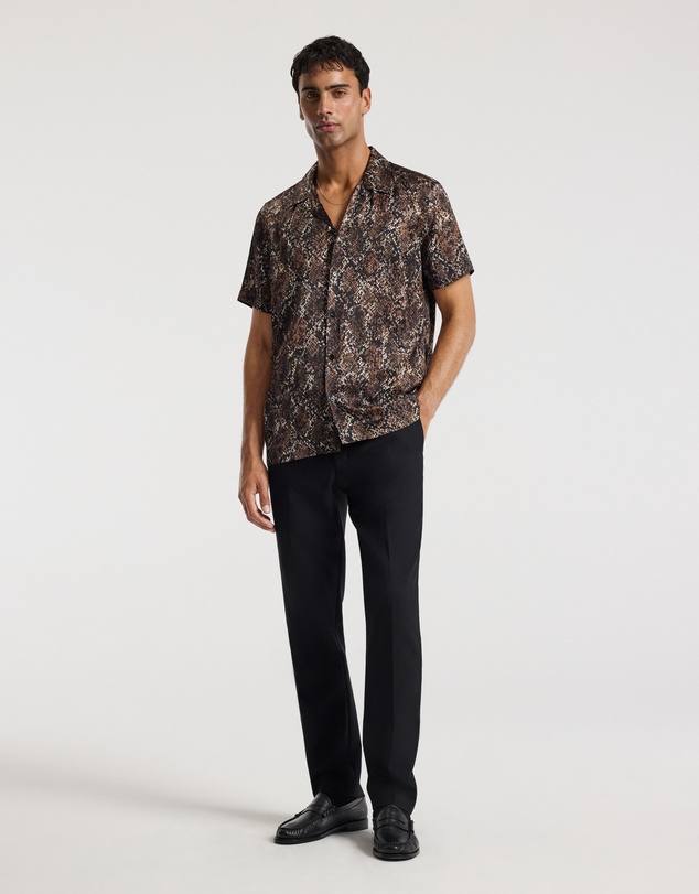 Calibre - Relaxed Camp Collar Shirt Chocolate
