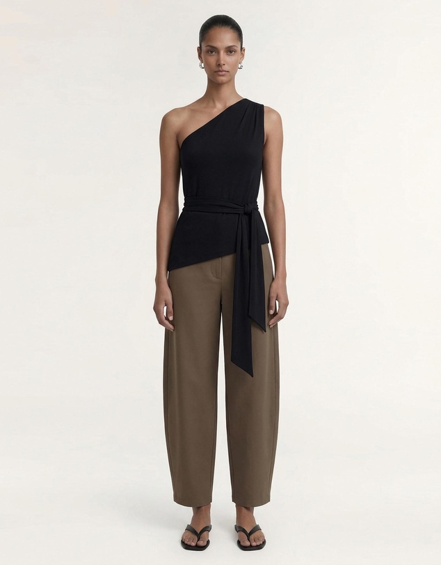 Staple the Label - Zara One Shoulder Tie Top