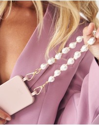 LOUVE COLLECTION - Dusty Pink Phone Case + Daisy Pearl Wristlet