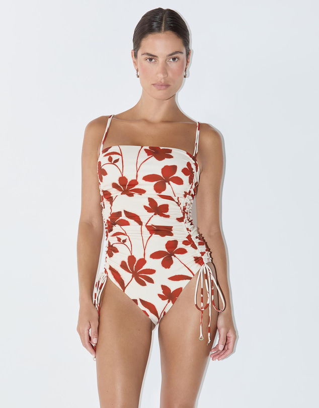 Zulu & Zephyr - Ruby Floral Gathered One Piece