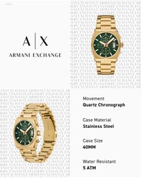 Armani Exchange - Gold Tone Chronograph Watch