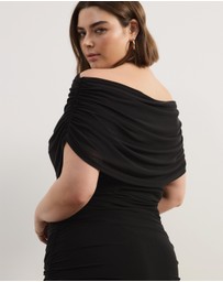 Atmos&Here Curvy - Millie Off Shoulder Mesh Mini Dress