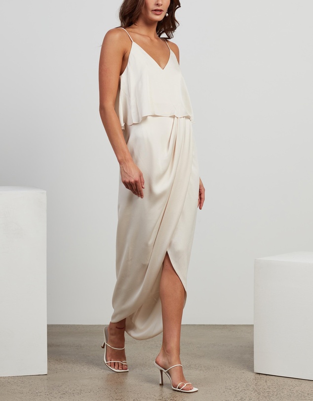Shona Joy - Luxe Draped Cocktail Frill Dress