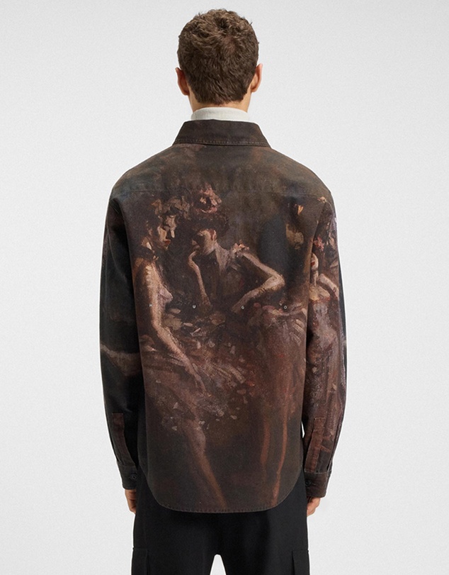 HUGO - Oversized-Fit Shirt in Cotton With Ballerina Print