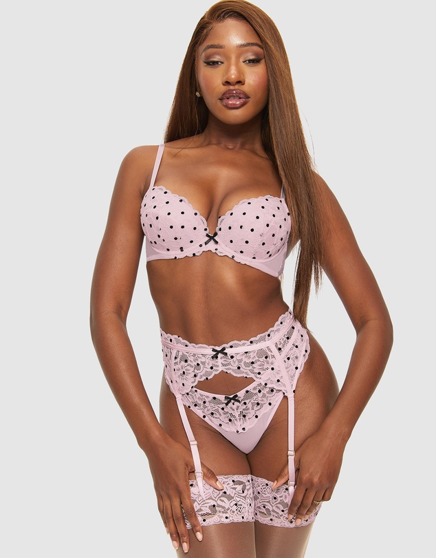 Ann Summers - Sexy Lace Flocked Suspender Belt