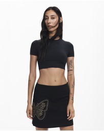 Desigual - Slim butterfly miniskirt