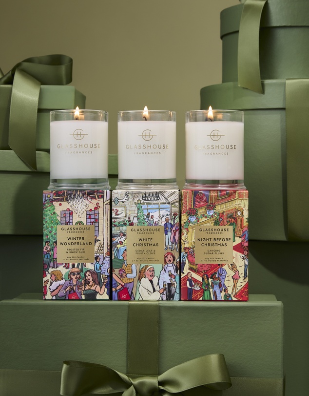 Glasshouse Fragrances - Christmas Candle Trio 3 x 60g Soy Candles