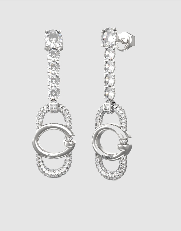 GUESS - Silver-Tone Oh My G Pendant Earrings