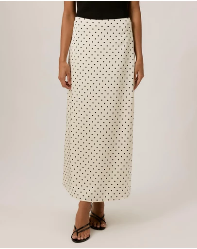 Tussah - Satin Polka Dot Maxi Skirt