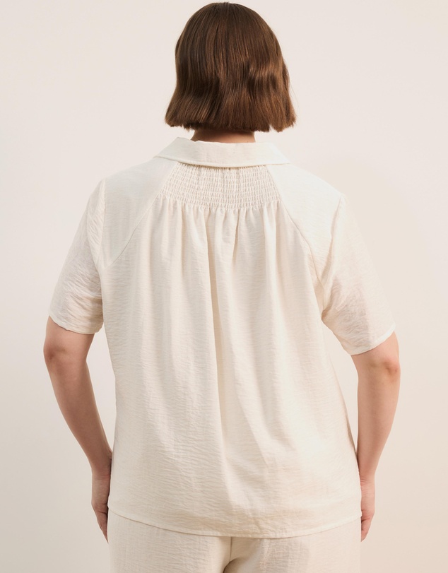Atmos&Here Curvy - Josie Linen Blend Short Sleeve Shirt
