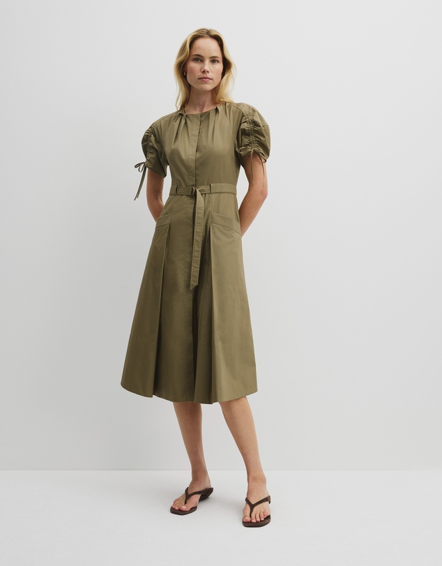 Country Road - Gathered Sleeve Midi Dress