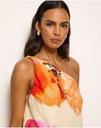 AERE - Fiora Linen One Shoulder Mini Dress