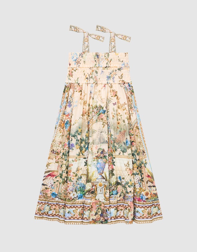 Camilla - Shirred Maxi Dress With Tie Shoulder - Kids-Teens
