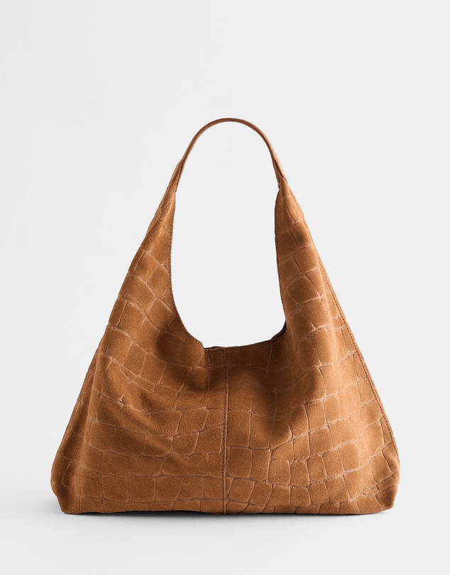 & Other Stories - Small Suede Croco Tote Bag