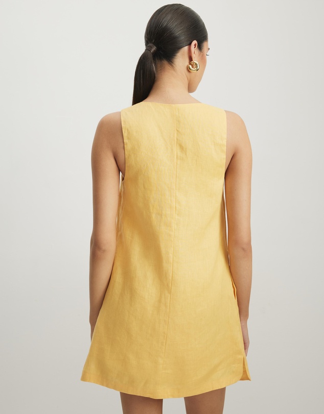 AERE - Bari Linen Button Down Mini Dress