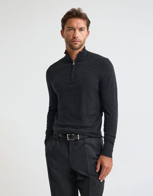 Oxford - Merino Zip-Neck Wool Pullover