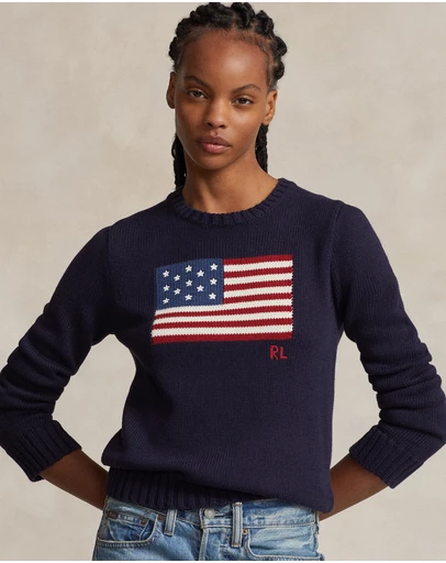 Polo Ralph Lauren - Flag Cotton Crewneck Sweater - ICONIC EXCLUSIVE
