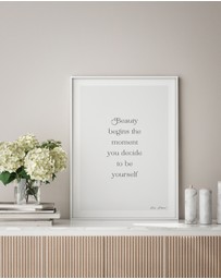 Olive et Oriel - Beauty Begins - Coco Chanel Art Print