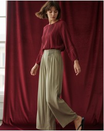 Mossée - Olivia Pleated Wide Leg Pants