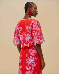 Farm Rio - Porcelain Garden Blouse