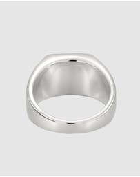 Kuzzoi - ICONIC EXCLUSIVE - Ring Male Signet Orange Rhodochrosit 925 Sterling Silver