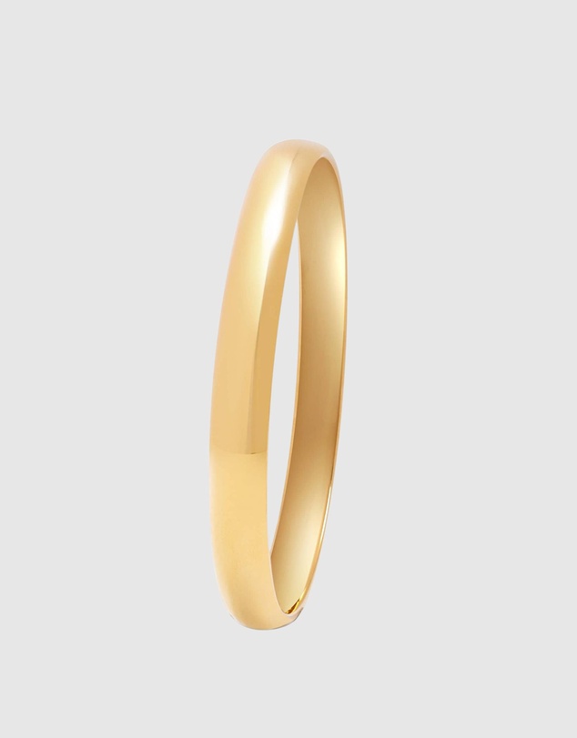 Nialaya Jewellery - Classic 8mm Round Bangle in Gold
